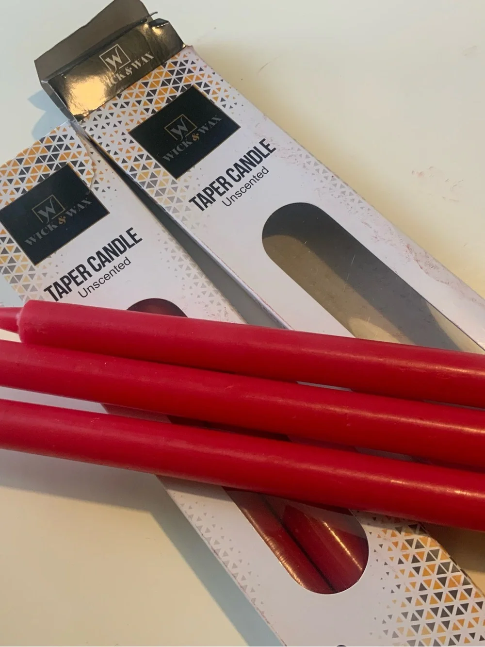DecorRack 6 Red Taper Candles, 10 inch, Unscented Long Lasting and Smokeless